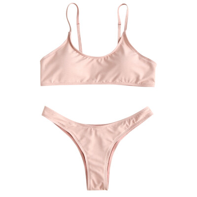 

Ribbed Bralette Cheeky Bikini Set
