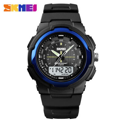 

SKMEI 47mm Mens Casual Waterproof LED Digital Sports Watch With Dual Time Display