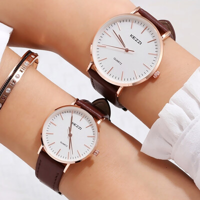 

Couple watch Korean version of the trend mens watch belt waterproof ladies watch lettering watch