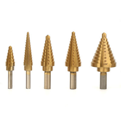 

Greensen 5PCS HSS Steel Step Cone Drill Bit Directly Groove Handle Drill Hole Cutter