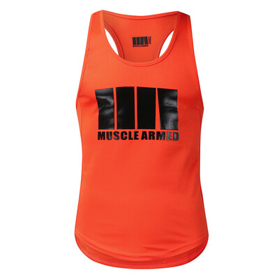 

Toponeto Fashion Men Fitness Muscle Print Sleeveless Bodybuilding Vest Tops Blouses