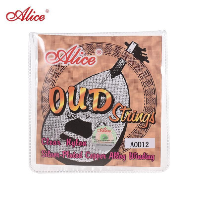 

Alice AOD12 12-String Oud Strings SetG-D-A-E-B-F Nylon Core Silver Plated Copper Alloy Winding 022-033