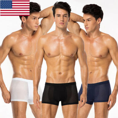 

Mens Cotton Breathable Underwear Boxer Briefs Shorts Bulge Pouch Underpants USA