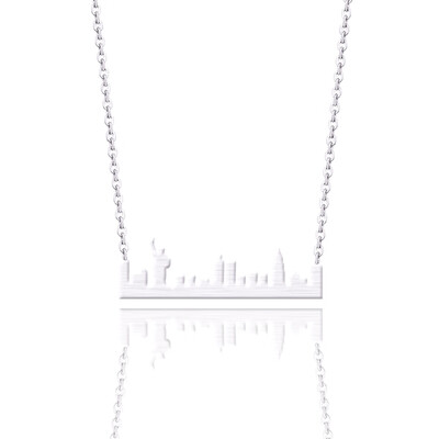 

NYC American Rebel Statue Of Liberty Pendant Necklace for Women Gold Color Stainless Steel New York City Ethnic Skyline Jewelry