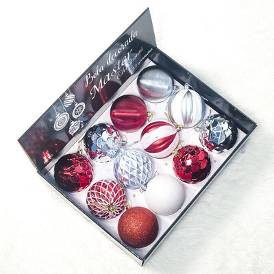 

8cm Christmas Tree Decoration Many Colours Ball Christmas Tree Pendant-12 Boxed