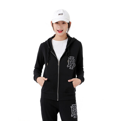 

Spring&autumn womens new loose sports casual cardigan zipper thin sweater coat embroidered logo Hooded Coat