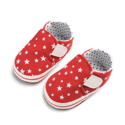 

Baby Shoes Baby Girl Shoesborn Star Print Canvas Soft Bottom Casual The First Walker