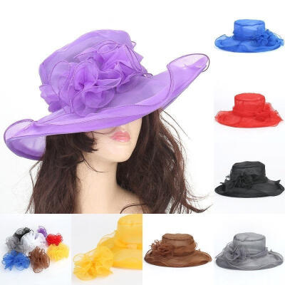 

Fashin Women Dress Church Wedding Kentucky Derby Wide Brim Foldable Sun Hat Beach