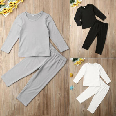 

2PCS Toddler Baby Girl Boy Casual Clothes Set Warm Tops T-Shirt Pants Outfits US