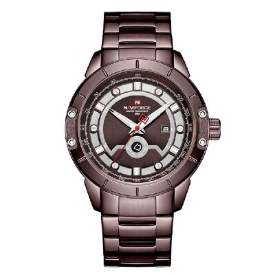 

NAVIFORCE Stainless Steel Band Quartz Wristwatch Fashion Outdoor Sports Multifunctional Watch 3ATM Waterproof Luminous Man Watch N