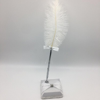 

Wedding Signing Pen Feather Pen with Holder Wedding Signature Pen Set Decoration Supplies for Guest Book