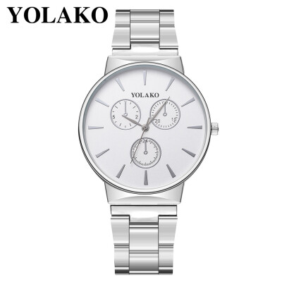 

Gobestart YOLAKO Mens Quartz Stainless Steel Band Newv Strap Watch Analog Wrist Watch