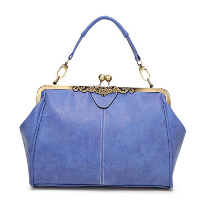 

Retro Matte Carved Kiss Lock Faux Leather Women Tote Handbag Crossbody Sling Bag