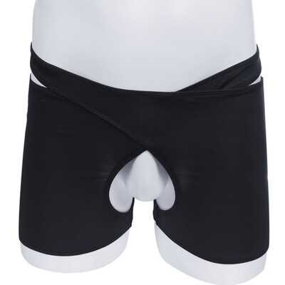 

Sexy Men Crotchless Lingerie Open Front Boxer Briefs Jockstrap Underwear Panties