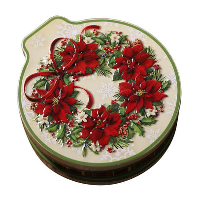 

Christmas Embossing Tinplate Empty Tins With Hanging Rope Candy Cookie Gift Storage Container Decorative Box