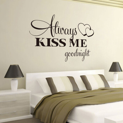 

〖Follure〗Always Kiss Me Goodnight Home Decor Wall Sticker Decal Bedroom Vinyl Art Mural