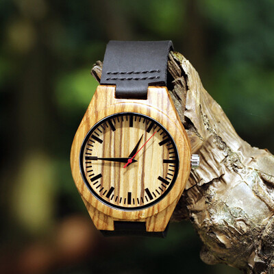 

Creative Design of black wooden watch handmade bamboo watch box watch when Qixi Festival commemorates the translation of gift Enme