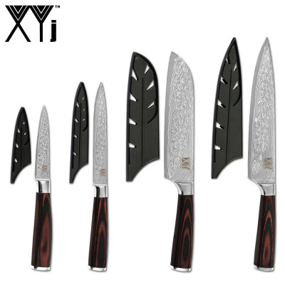 

XYj Stainless Steel Knives Set Color Wood Handle 7CR17 Sharp Blade 8 7 5 35 Chef Knives Kitchen Tools