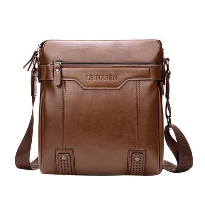 

PU Leather Business Handbags Men Shoulder Solid Color Zipper Crossbody Bags