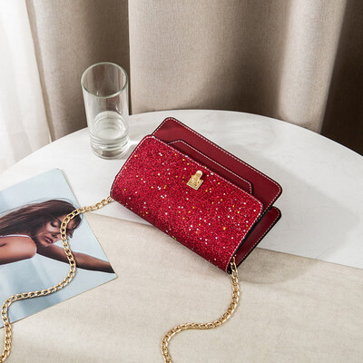 

In summer ins young ladies tide Korean version of Joker chic chain fashion shoulder Messenger bag