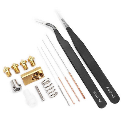 

3D Printer Accessories 175mm 025040608mm Nozzle Heating Block Kit with Cleaning Needles High Precision Machine Parts for W