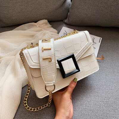 

Ins texture Korean version fashion chain womens bag 2019 new bag leisure small square bag single shoulder oblique satchel bag