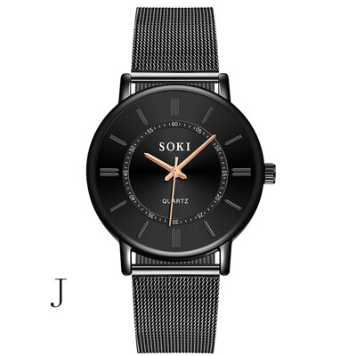 

Gobestart Men Fashion Unobtrusive Business Simple Dial Personality Net Belt Watch