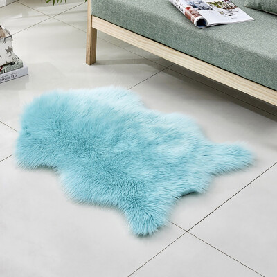 

Toponeto Wool Imitation Sheepskin Rugs Faux Non Slip Bedroom Shaggy Carpet Mats