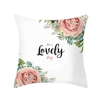 

〖Follure〗Throw Rose Printed Cushion Cover Square Sofa Pillow Case Flower Home Art Decor