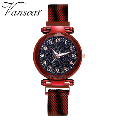 

Women Watches Luminous Dial Ladies Quartz Wristwatch Romantic Starry Sky Mesh Belt Strap Roman Numerals Clock Reloj Mujer 50