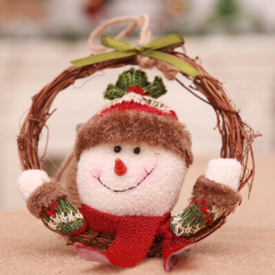 

Xmas Home Decor Natural Rattan Wreath Santa Snowman Elk Wreath Crafts Happy Christmas Decoration Spring Wedding Wreath