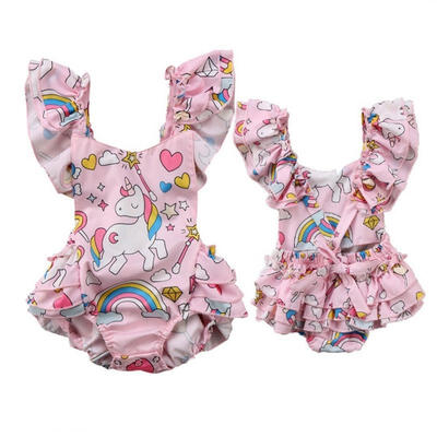 

Newborn Baby Girls Backless Unicorn Romper Bodysuit Jumpsuit Outfits Set Clothes