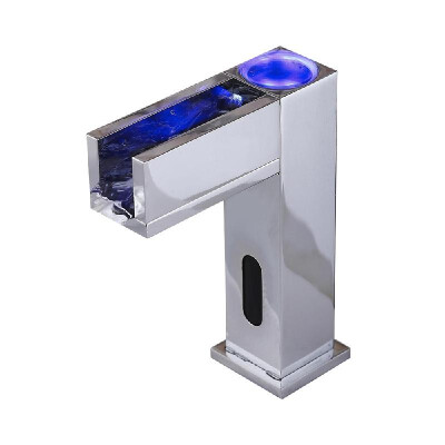 

Automatic Sensor Touchless Faucet 3-Color LED Temperature Sensitive Bathroom Sink Faucet