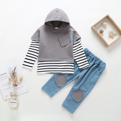 

Spring Autumn Casual Baby Long Sleeve Top And Outerwear And Trousers Kit Kid Three-piece Outfit Set
