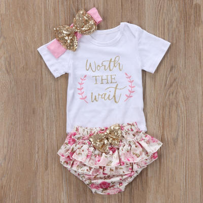 

Newborn Baby Girl Floral Romper Tutu Shorts Pants Outfits Clothes Set