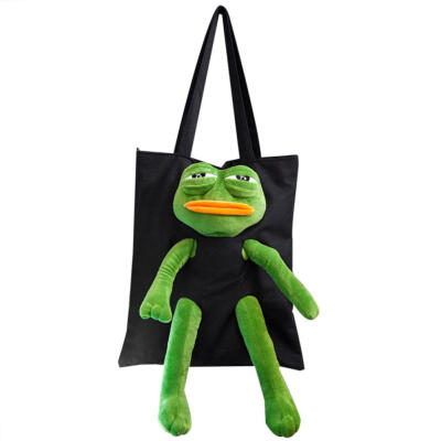 

Canvas Bag Students Shoulder Bag Large Capacity Handbag Creative Doll Decor