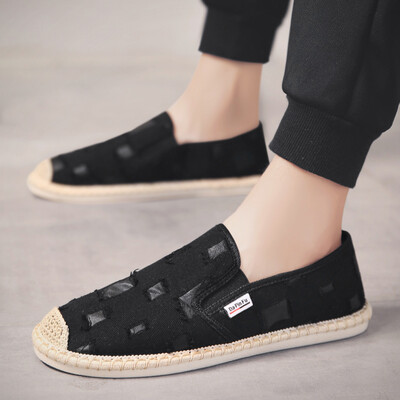 

Mens shoes Summer fisherman lazy foot canvas beans tide shoes hole leisure flax autumn old Beijing cloth shoes