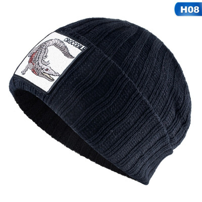 

2019 New Men Women Warm Beanie Hat Embroidery Knitted Animal Logo Hat Beanie Cap