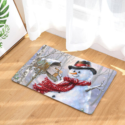 

Gobestart Christmas Home Non Slip Door Floor Mats Hall Rugs Kitchen Bathroom Carpet Decor