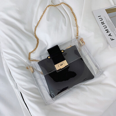 

Summer transparent jelly chain bag handbag 2019 new wave Korean version of the wild single shoulder slung fashion child bag