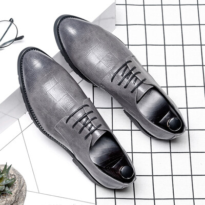 

Large size shoes formal business casual shoes male England black work shoes 0003