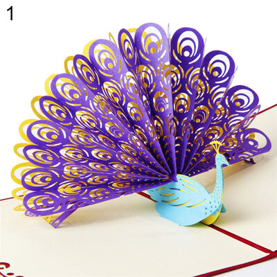 

Peacock 3D Pop Up Greeting Card Christmas Gift Birthday Anniversary Postcard