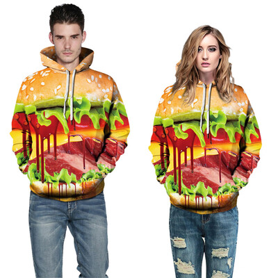 

Toponeto Halloween Women Men Couples 3D Print Long Sleeve Hoodie Sweatshirt Pullover Tops