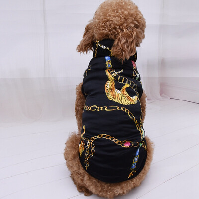 

Autumn Winter Pet Cool Tiger Pattern Sweater Cotton Padded Clothes For Small Medium Dogs Costume Top Vest Jackets