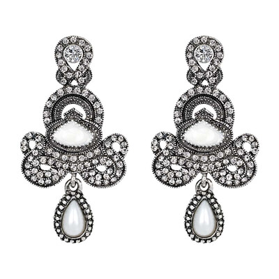 

Women Vintage Rhinestone Inlaid Hollow Earrings Party Wedding Jewelry Gifts