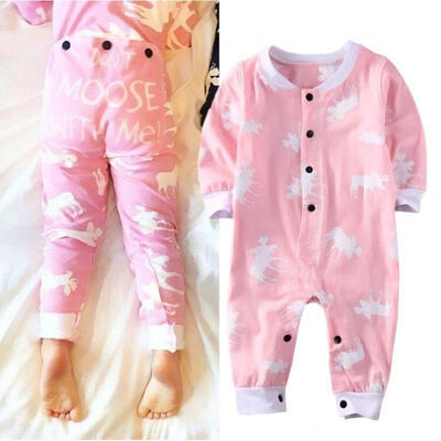 

Adorable Pink Baby Girls Reindeer Bodysuit Romper Jumpsuit Outfits Clothes 0-18M