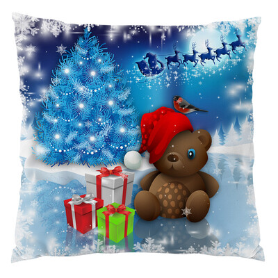 

Tailored Happy Christmas Cushion Cover Square Pillow Case Home Decor