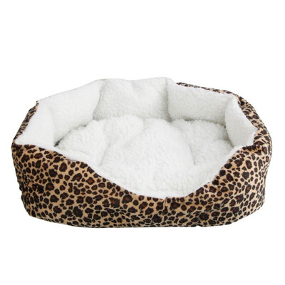 

Ktaxon Pet Dog Puppy Cat Soft Fleece Cozy Warm Nest Bed House Cotton Mat Leopard Size