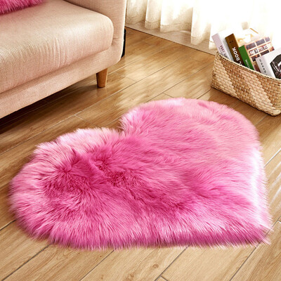 

Gobestart Wool Imitation Sheepskin Rugs Faux Fur Non Slip Bedroom Shaggy Carpet Mats