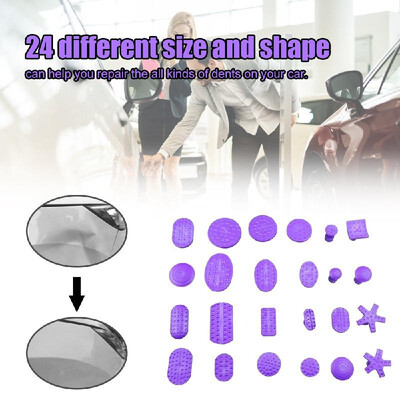 

24Pcs Purple Puller Tabs Car Dent Repair Tool Paintless Dent Remove for Car Auto Body Hail Damage